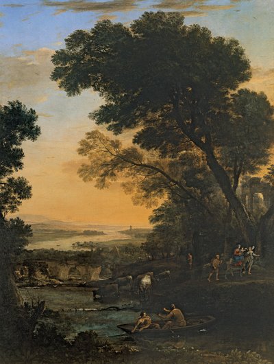 Idyllische Landschaft mit der Flucht nach Ägypten von Claude Lorrain